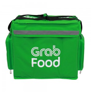 Чанта за доставка на храна за многократна употреба с персонализирано лого, държач за чаша, разтегателен джоб, термоизолирана охладителна чанта ACD-H-035