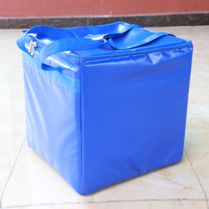Penutupan Zipper Kustom Pengiriman Makanan Tote Thermal Handle Lunch Cooler Bag ACD-H-017