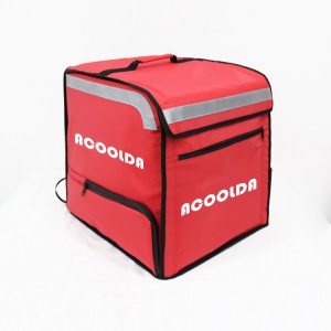 Logo Disesuaikeun Cina Dicitak Inuman Lipat sareng Pangiriman Kadaharan Insulated Cooler Bag wadah cangkir divider
