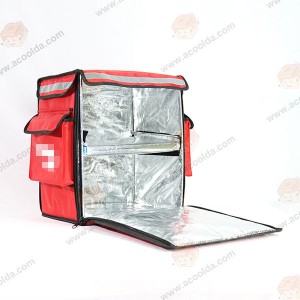 Acoolda Reusable Red Design bakeng sa China OEM Delivery Bag For Restaurant