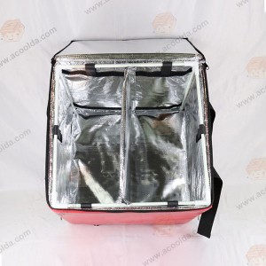 Acoolda JUST EAT pārtikas piegādes soma, personalizēta dizaina alumīnija folijas karsto un auksto ēdienu piegāde, pārnēsājama aukstuma soma