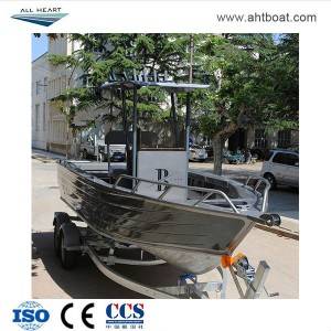 Pressed 5.8m Center Console with T-Top Aluminum Fishing Boat