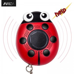 130 dB Loud Rechargeable Ladybug Emergency Safety Self Defense Keychain Anti Attack SOS Personal Alarm Key Chain with LED Light