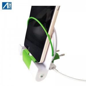 Mobile phone charger iPhone Charging Station Andorid Mobile Phone Charging Stand Foldable European Plug Organizer Holder USB Wall Charger Docking Station for Smartphone with detachable 2000mAh batt...