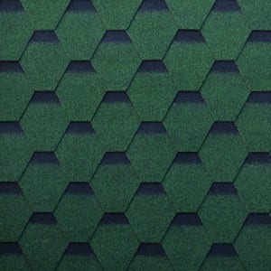 Green Hexagonal Roofing Shingles