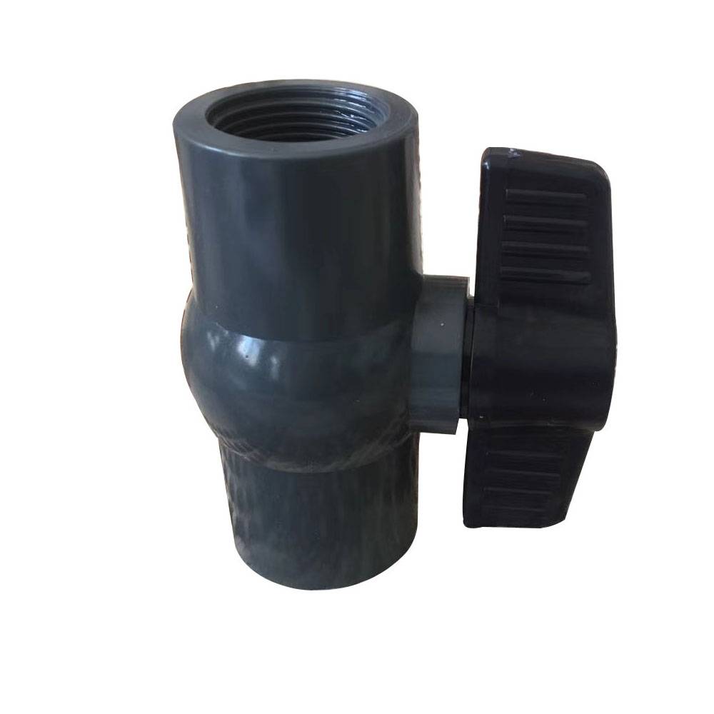 100% Original Factory Resilient Seat Gate Valve - PVC ball valve Black handle – DA YU PLASTIC