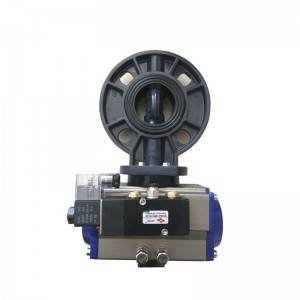 UPVC pneumatic butterfly valves with solenoid valve