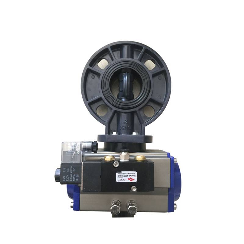 Special Design for Flexible Joint - UPVC pneumatic butterfly valves with solenoid valve – DA YU PLASTIC