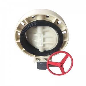 FRPP butterfly valve gearbox type
