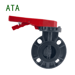 China manufacturer hot sale red handle ANSI 10k PVC butterfly valve handle lever 2″ to 8″