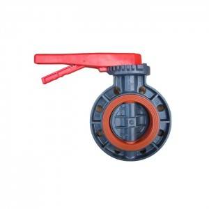 factory sale price UPVC butterfly valve square head shaft FPM VITON lined for actuator use