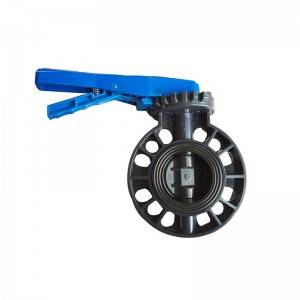 PVC butterfly valve Blue handle