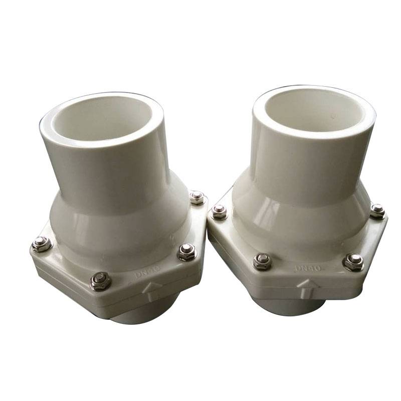 Original Factory Black Soft Pvc Pipe Fittings For Screws Bolts - UPVC swing check valve White body – DA YU PLASTIC