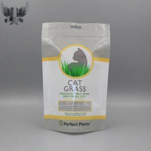 Customized cat grass bag cat treat packaging bag