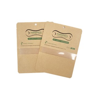 Hot Sale for Paper Zipper Pouch - Kraft paper stand up pouches with clear window – Kazuo Beyin