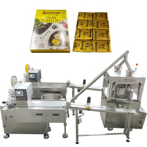 Brightwin Powder Feeding, 10g Chicken Cubes Pressing To wrapping machine Line For a Customer From Colombia