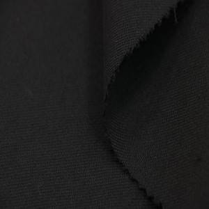 Black wool worsted fabric