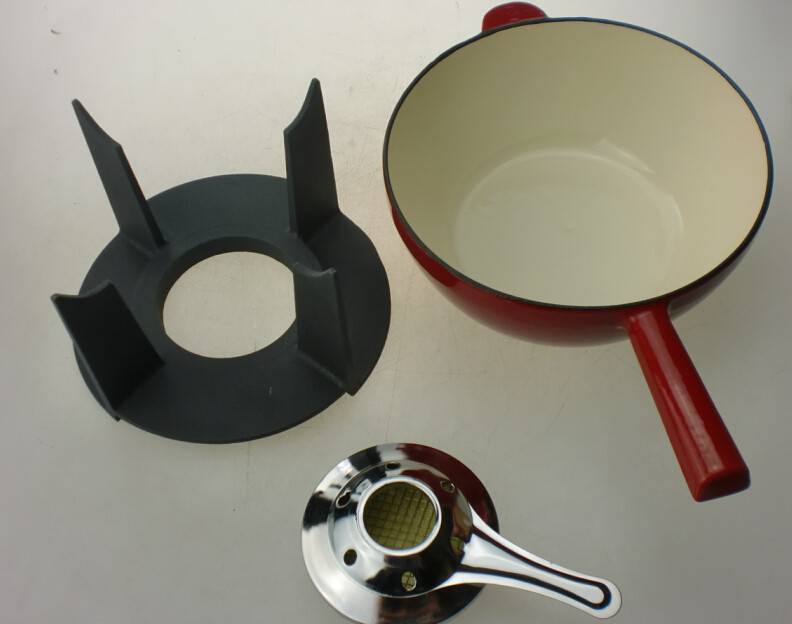 new fasion cast iron fondue set