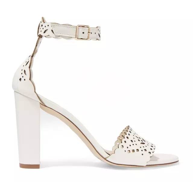 J.CREW charlotte leather sandals with laser-cut-outs