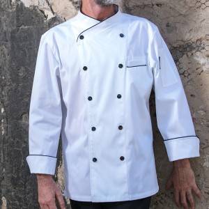 Factory For Chef Jacket Provider - Double Breasted Cross Collar Long Sleeve Chef Uniform And Chef Coat For Culinary School CU102C0201C1 – CHECKEDOUT