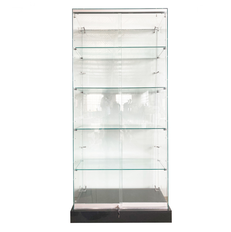 FVU-900/1200 frameless glass shop display showcases