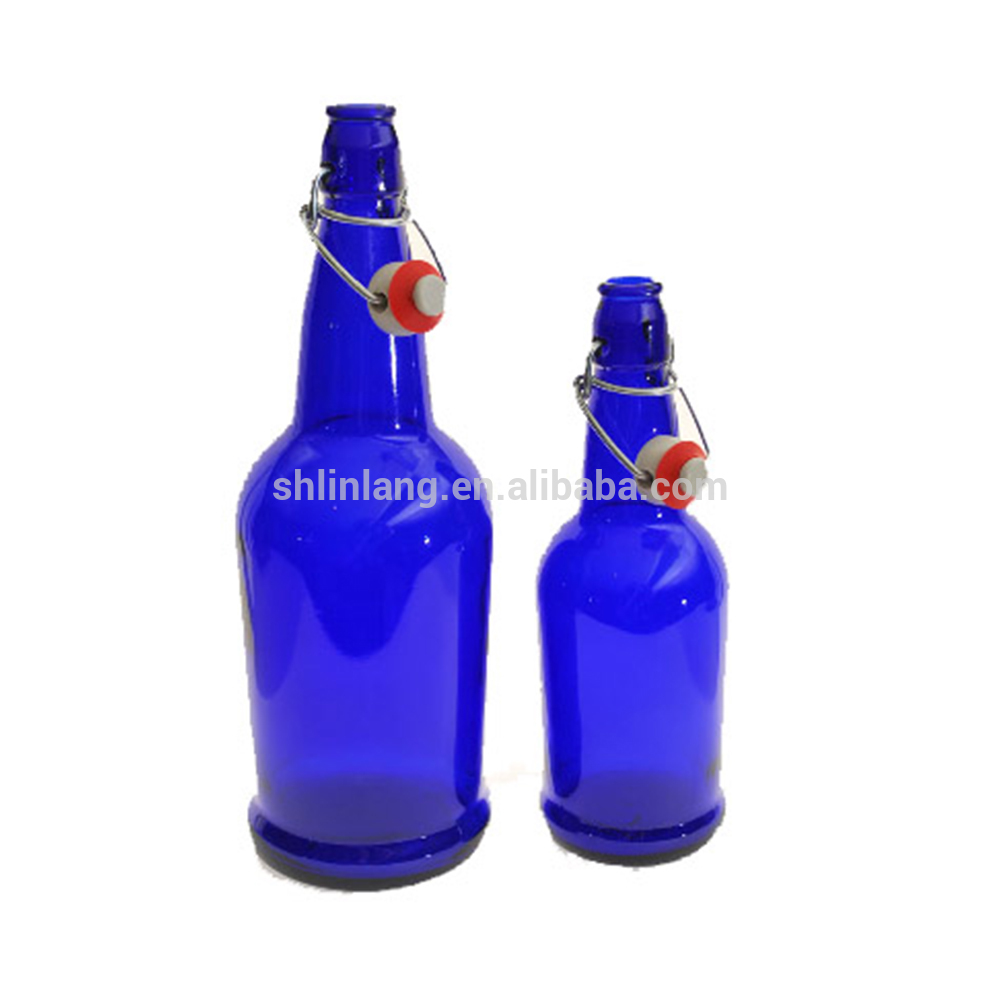 Shanghai Linlang wholesale cobalt blue swing top bottles