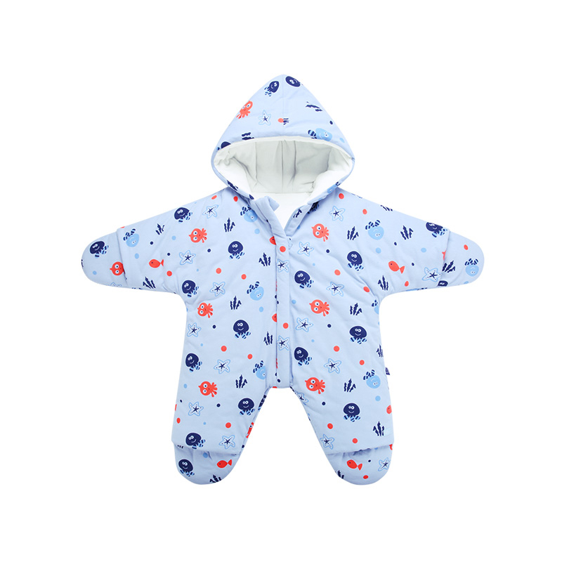 Wholesale winter newborn baby clothes soft cotton long sleeve toddler baby romper with foot
