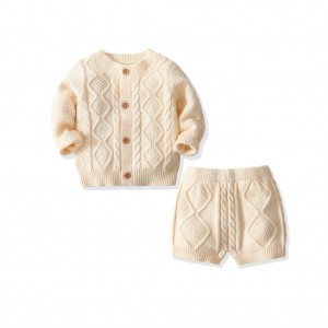 Baby Fall Winter Outfit Knitted Sweatshirt Top with Pants