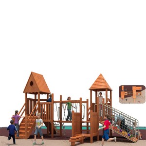 Chinese Professional Wooden outdoor playground in park - Wooden outdoor playground in backyardLDX0061-1 – Five Stars