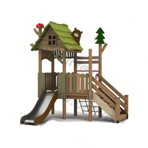 Wooden outdoor playground on the street DFC298-3