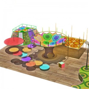 Complex colorful net playground for children