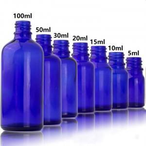 5ml to 100ml blue essential Oil Glass Bottle