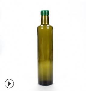 wholesale 750ml square clear olive oil glass bottle