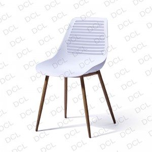 PP Chair With Heat Transferred Metal Legs