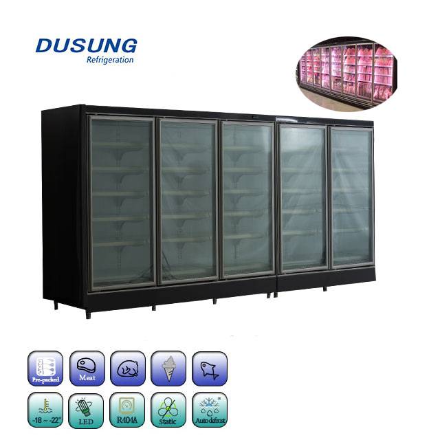 Supermarket Refrigerated Freeze Refrigerator Display Counter Glass