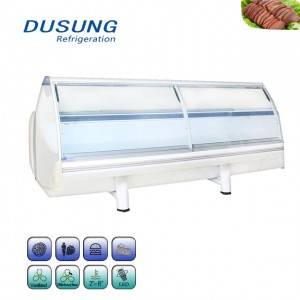 Curved Glass Display Cabinet Cooked Food Refrigerator