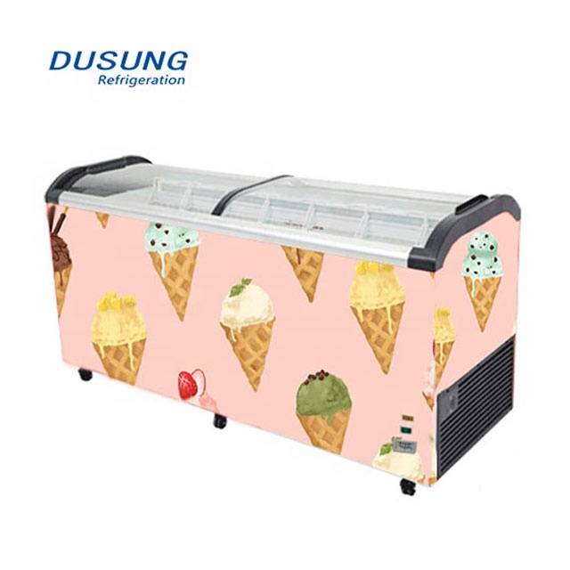 Discount wholesale Car Cooler -
 Ice cream curved glass double door chest freezer – DUSUNG REFRIGERATION
