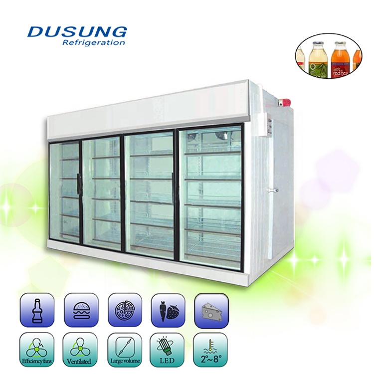 OEM/ODM Factory Meat Hanging Refrigerator -
 Rear Supply Supermarket Glass Door Walk In  Cold Room  – DUSUNG REFRIGERATION