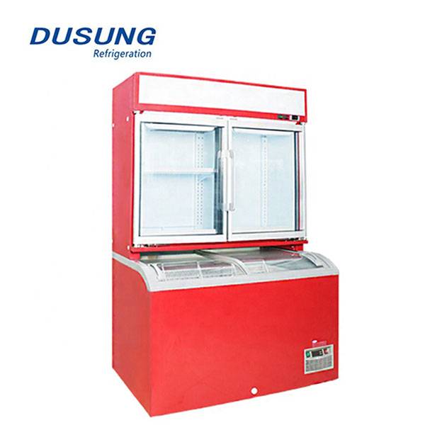Super Purchasing for Close Display Refrigerator -
 Cheapest Factory Commercial Refrigerator 2 Glass Doors Refrigerator And Freezer – DUSUNG REFRIGERATION