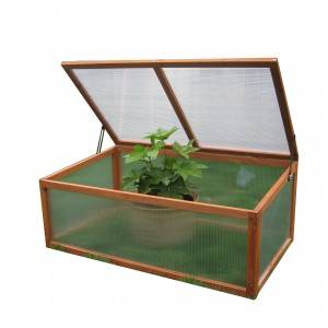 Wood Cold Frame Garden Greenhouse Raised Bed Protective Planter for Vegetable and Flowers, Indoor and Outdoor Vented Plant Cover