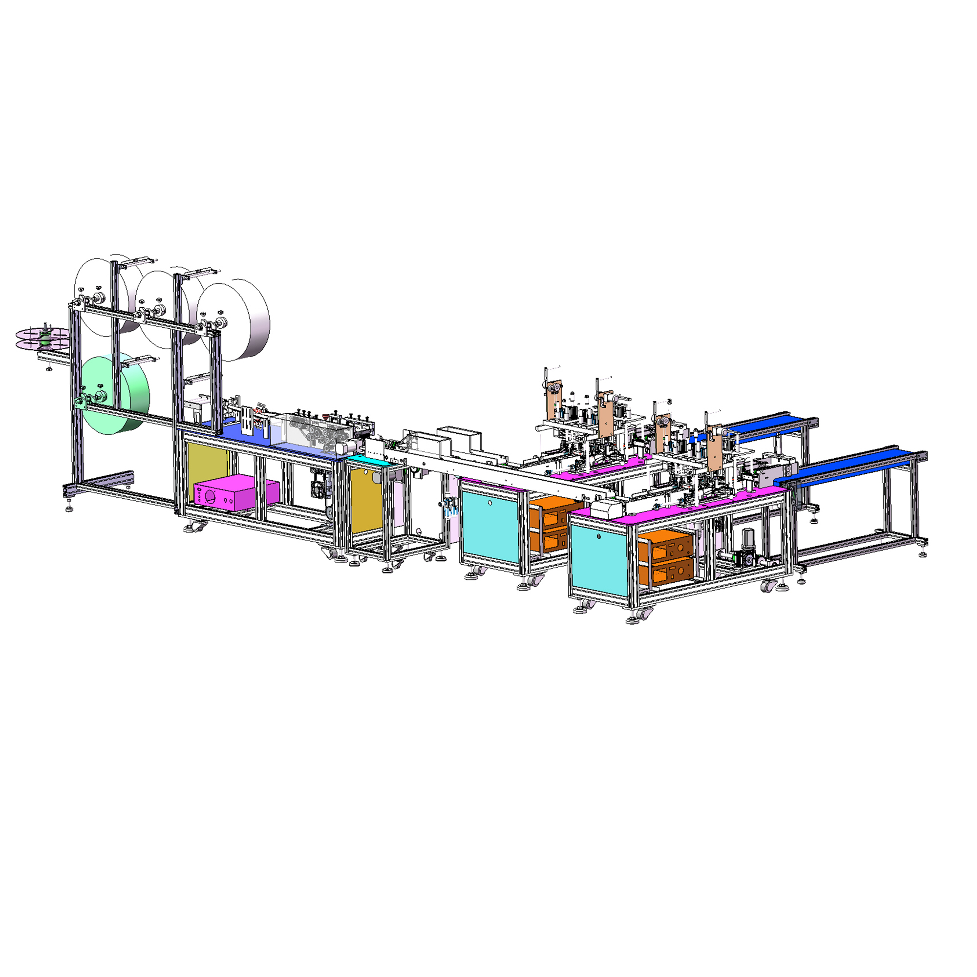 China Smart One to Two Disposable Medical Surgical Face Mask Production Line