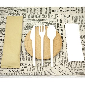 CPLA Plastic-free Sustainable Renewable Cutlery Kit – Paper bag