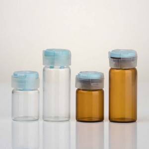 5ml 10ml crimp neck glass vials with rubber stopper and plastic, this cap can be done by hands