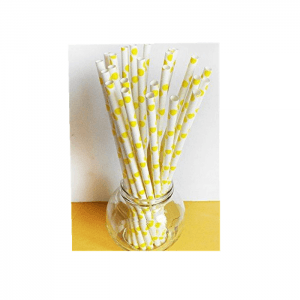 Biodegradable Yellow Beautiful Paper Straws For Drinking