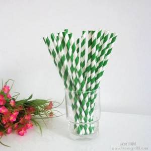 10 Inch Mint Green Biodegradable Food Grade Paper Straws For Festival