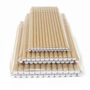 Wholesale 140-160mm Brown Pollution-free Paper Straws Pipe Custom