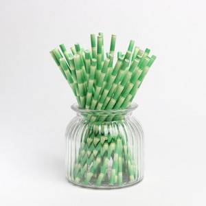 Used  Elderjoy Durable Bambow Natural  Paper Straws With Logo