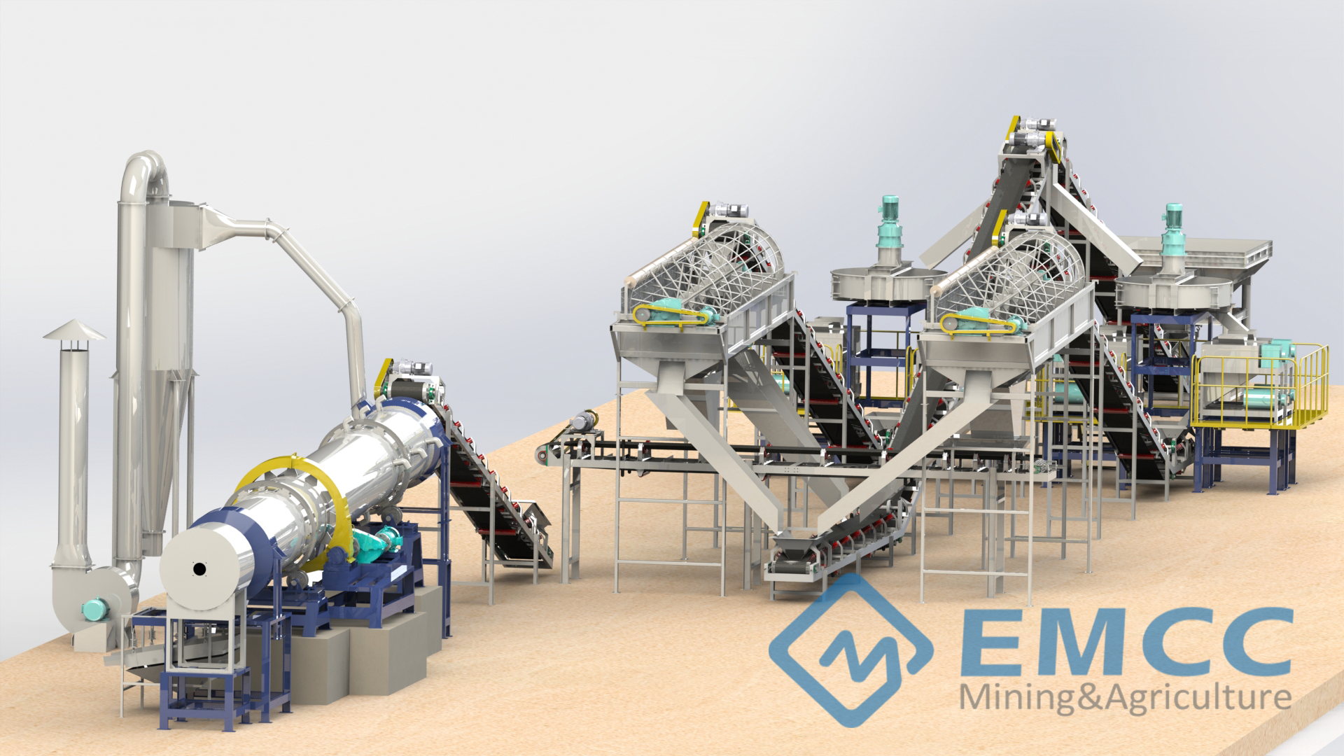 EQUIPMENT COMPOSITION OF A COMPLETE EXTRUSION GRANULATION PRODUCTION LINE