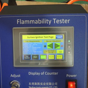 ISO 6941 Tekstilni materiali navpičnega gorenja Tester