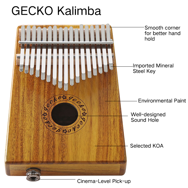 Gecko Kalimba K17K avec EQ, meilleur kalimba